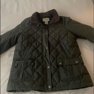 Women’s llbean waxed quilted coat